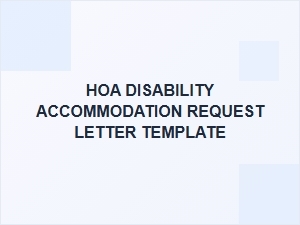 Hoa Disability Accommodation Request Letter Template